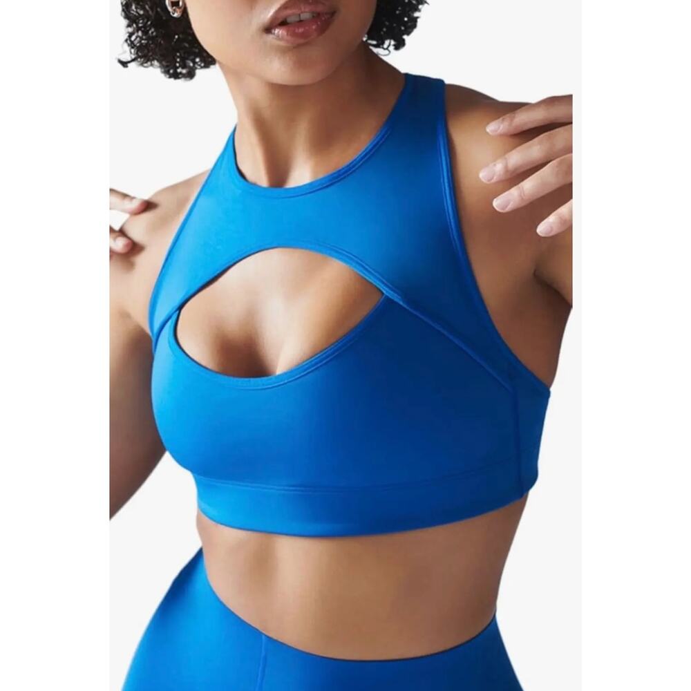 Savage X Fenty Hotline Plus Size 2X Sports Bra Blue Cutout Activewear